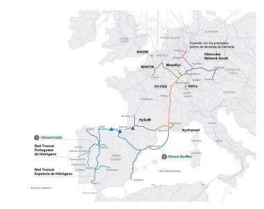 Mapa de infraestructuras en Europa